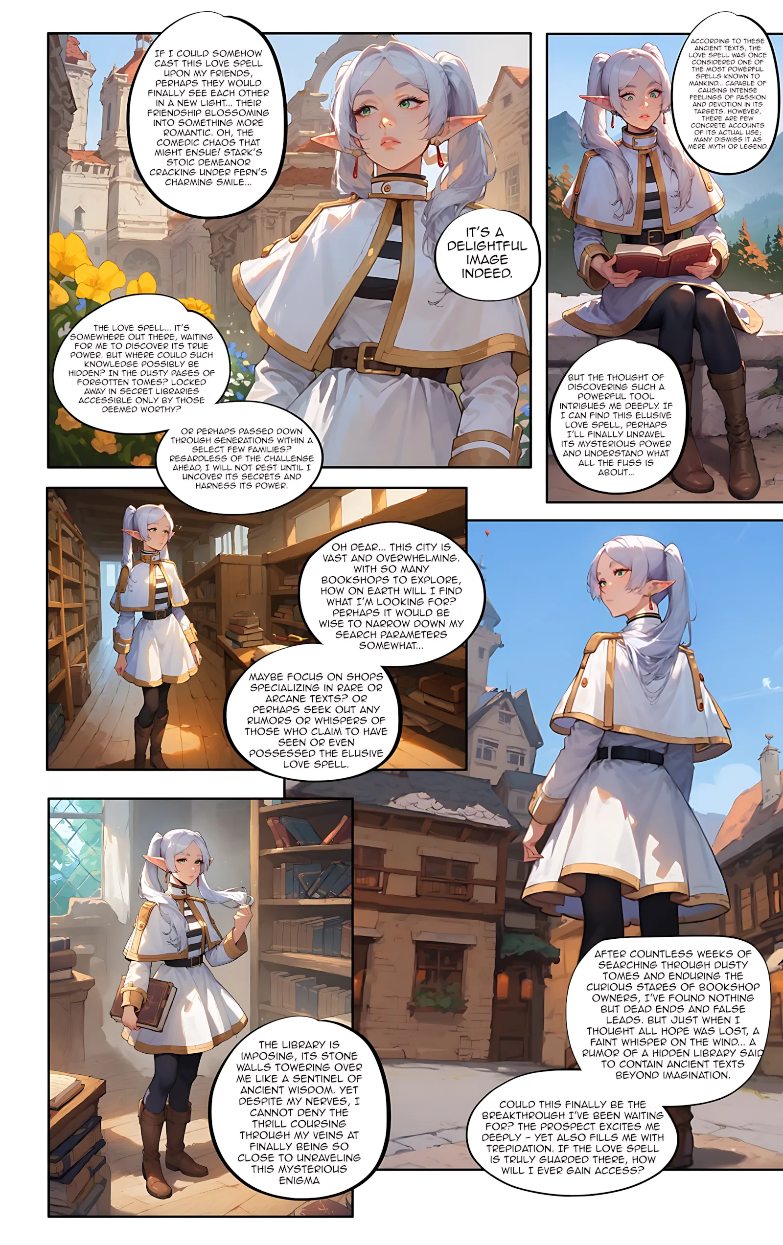Playful Sloth- AI Comics, 4. Frieren's Spell of Love A Group's Effort, page 2 of 24