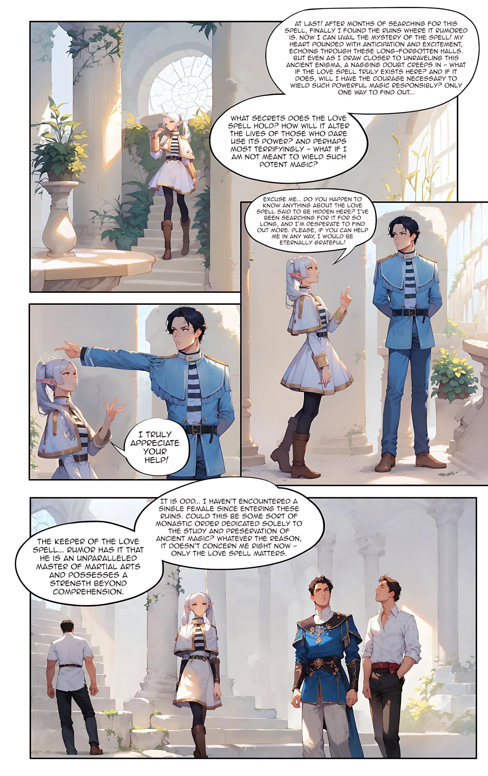 Playful Sloth- AI Comics, 4. Frieren's Spell of Love A Group's Effort, page 3 of 24