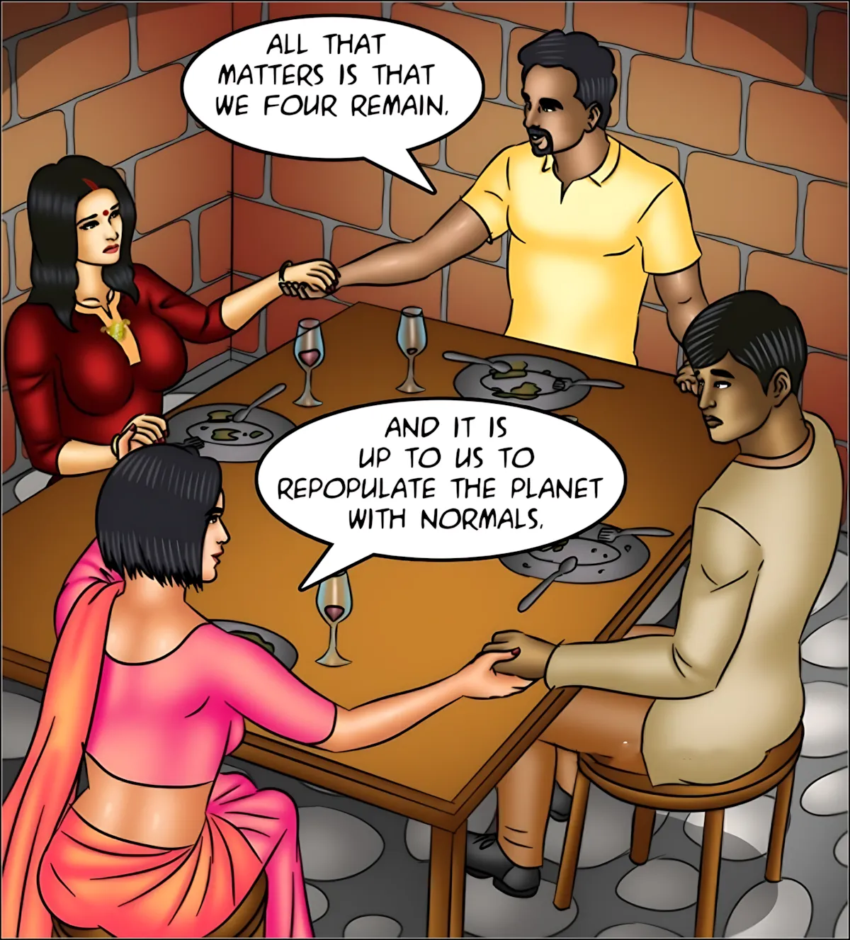 Savita Bhabhi 141-153 [Kirtu], Savita Bhabhi Episode 151 - The Last Woman on Earth, page 114 of 140