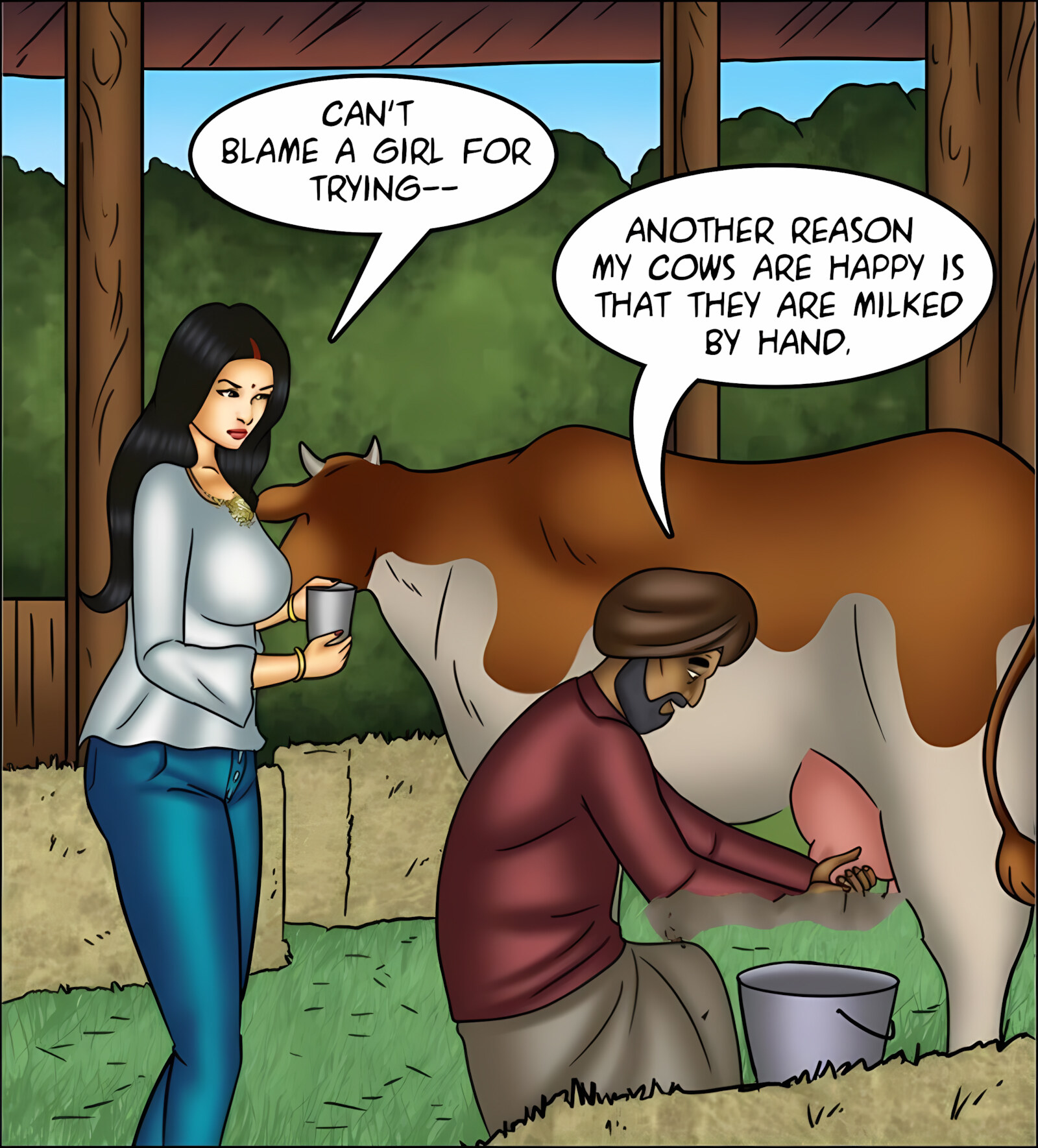 Savita Bhabhi 141-153 [Kirtu], Savita Bhabhi 144 - Milking It!, page 53 of 142