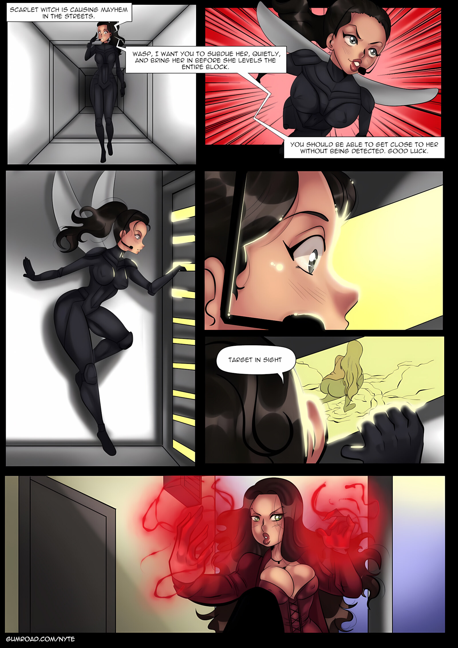 The Wasp VS Scarlet Witch (Avengers) [Nyte], The Wasp VS Scarlet Witch (Avengers), page 2 of 7