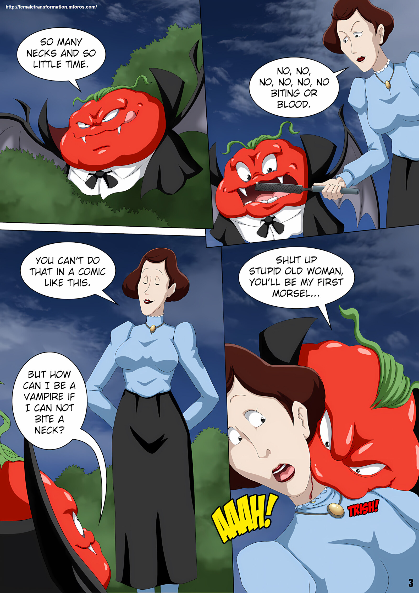 Vamp or Treat (Attack of The Killer Tomatoes) [Locofuria], Vamp or Treat (Attack of The Killer Tomatoes), page 4 of 25