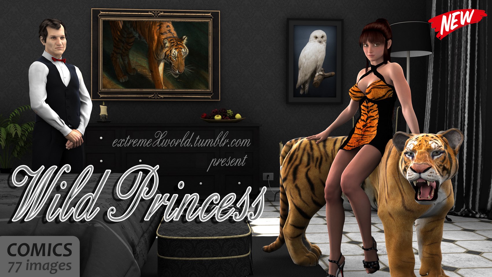 Wild Princess with Tiger [Extremexworld], Wild Princess with Tiger, page 1 of 77