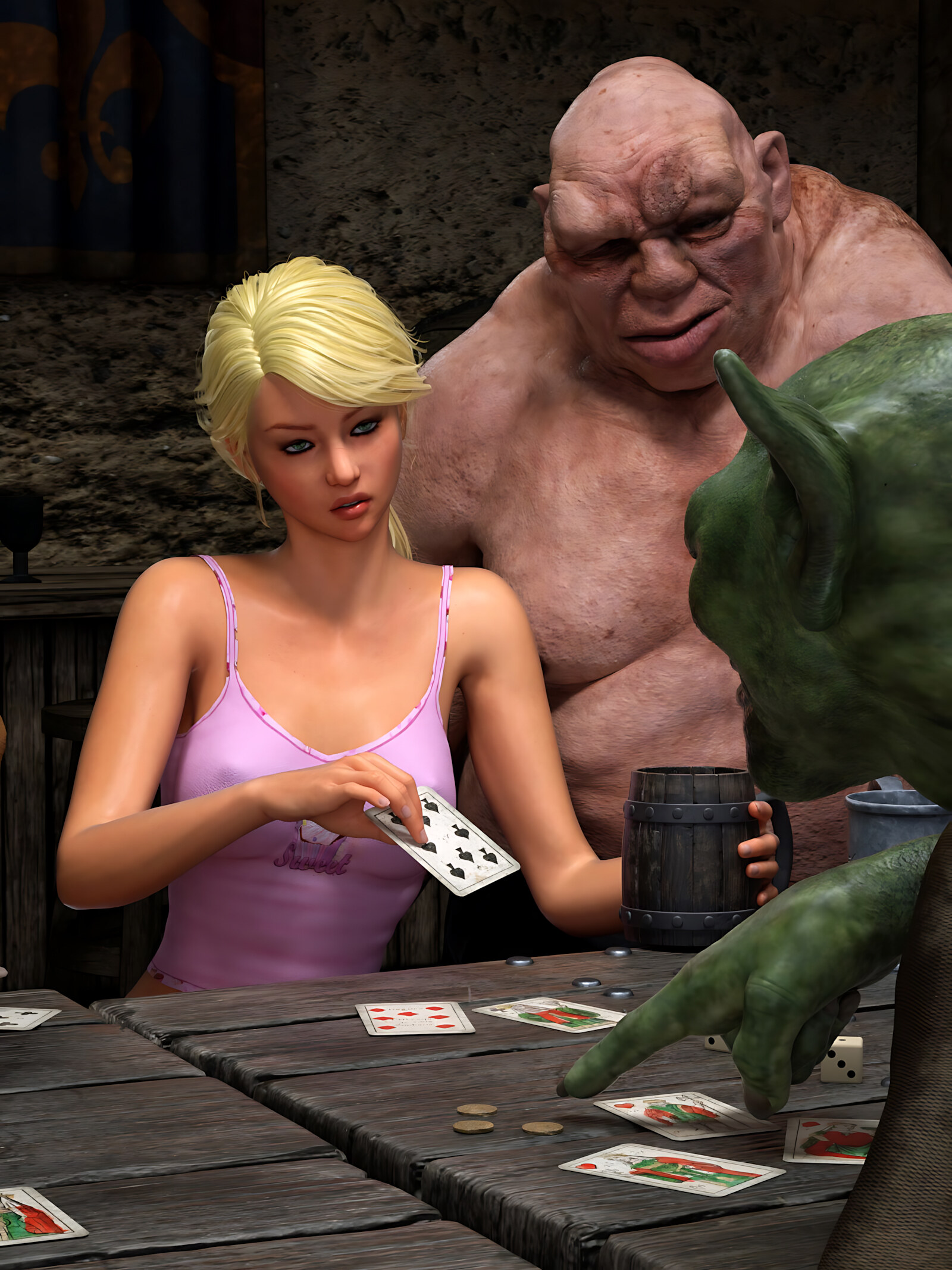 Elaine Strip Poker [Hibbli3D], Elaine Strip Poker, page 11 of 59