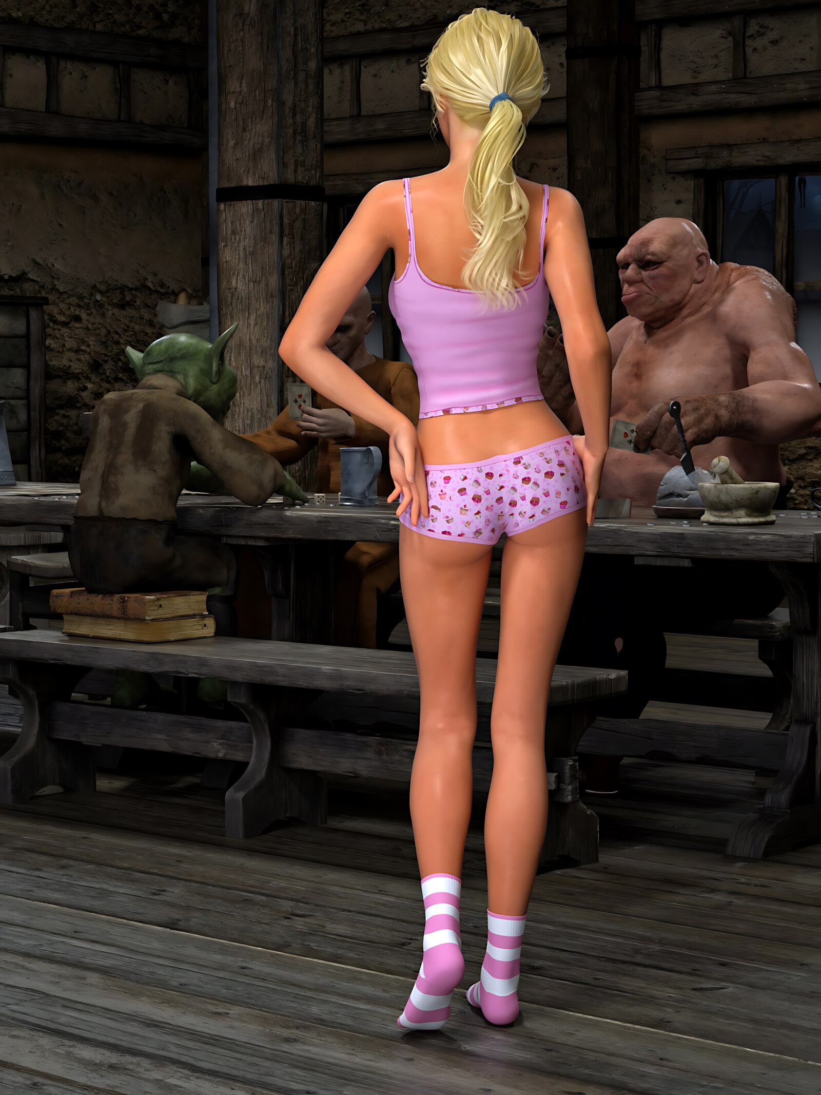 Elaine Strip Poker [Hibbli3D], Elaine Strip Poker, page 3 of 59