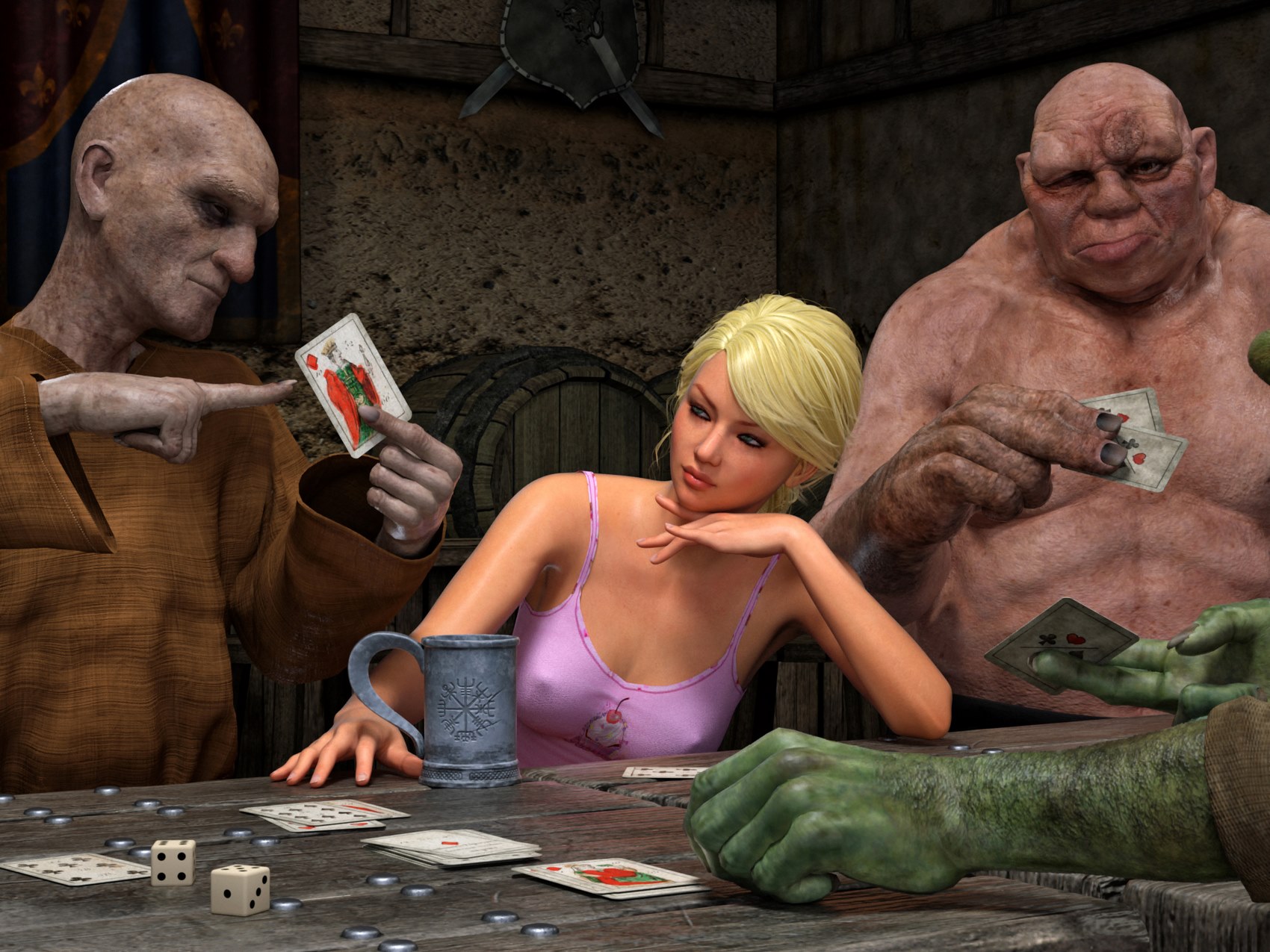 Elaine Strip Poker [Hibbli3D], Elaine Strip Poker, page 7 of 59