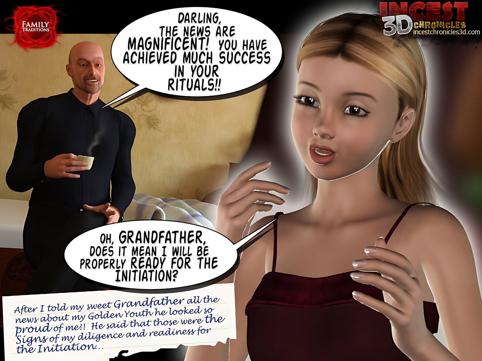 Family Traditions [IncestChronicles3D], Family Traditions 1, page 12 of 80